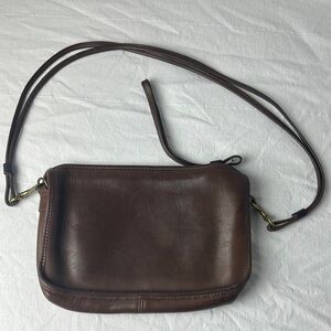 Frye Dark Brown Leather Shoulder Bag